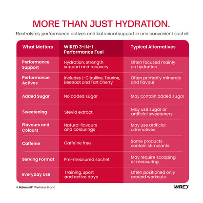 WIRED Melon Ice – more than hydration: electrolytes, performance actives and botanical support in one convenient sachet | Balance8 Wellness