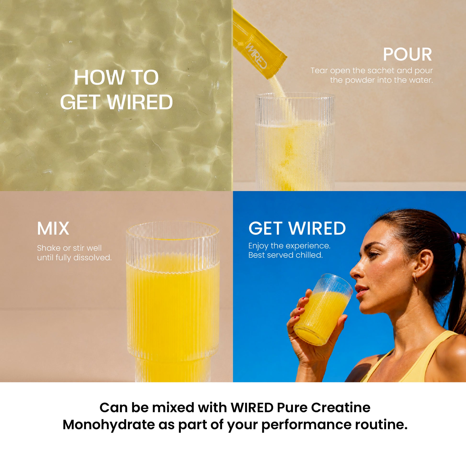 WIRED Citrus Lime – how to get WIRED: pour sachet into water, mix and drink chilled | Balance8 Wellness