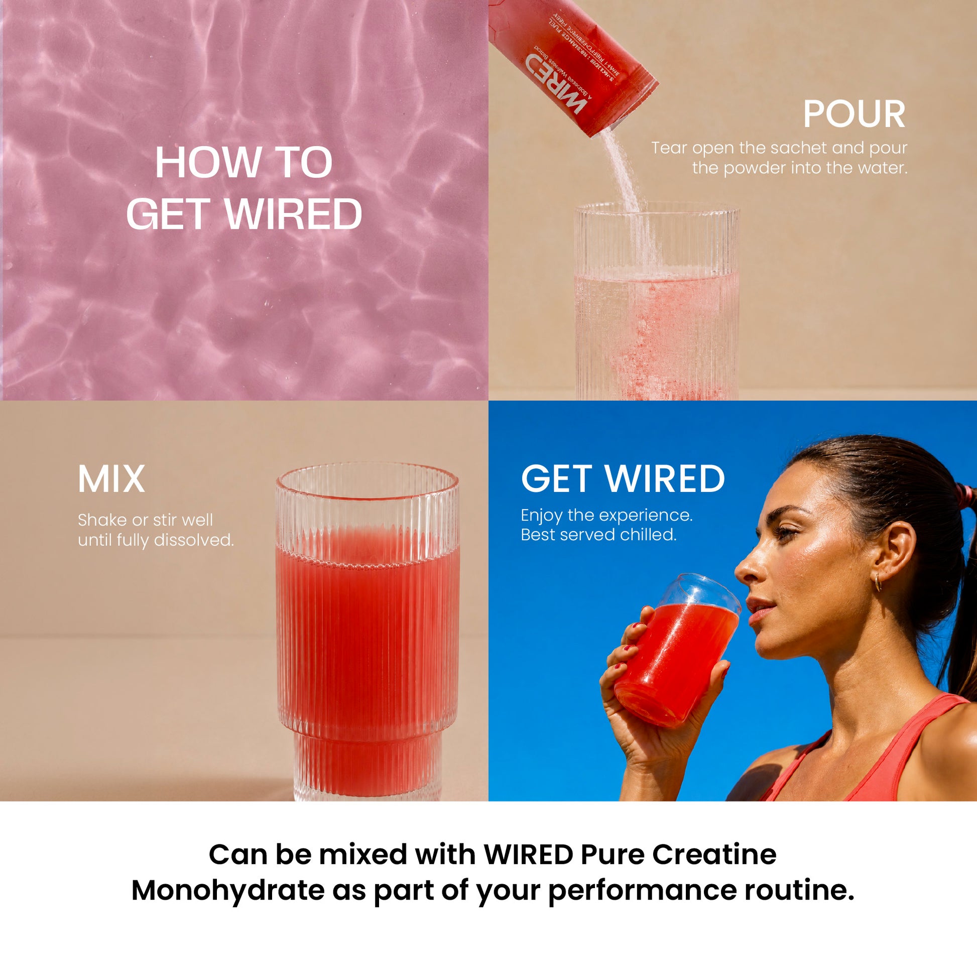 WIRED Melon Ice – how to get WIRED: pour sachet into water, mix and drink chilled | Balance8 Wellness