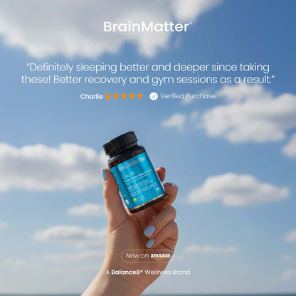 A customer reviews BrainMatter Calm with satisfaction in helping sleep better and deeper which in turn resulted for better workout sessions at the gym. 